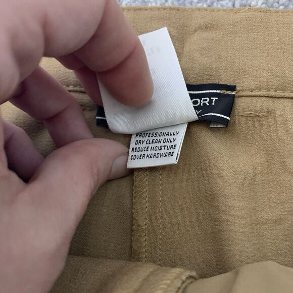 St John Sport by Marie Gray Tan Pants Womens Size 2 Stretch Career Casual Logo - Picture 10 of 11